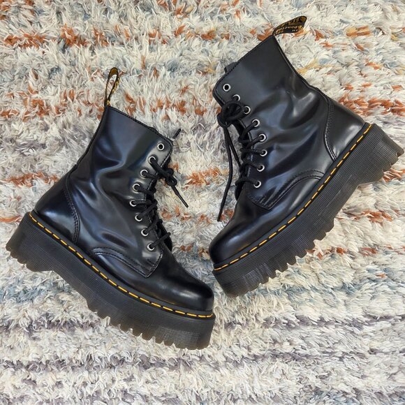 Dr Martens Jadon Leather High Platform Boots Size 39 - Picture 1 of 10